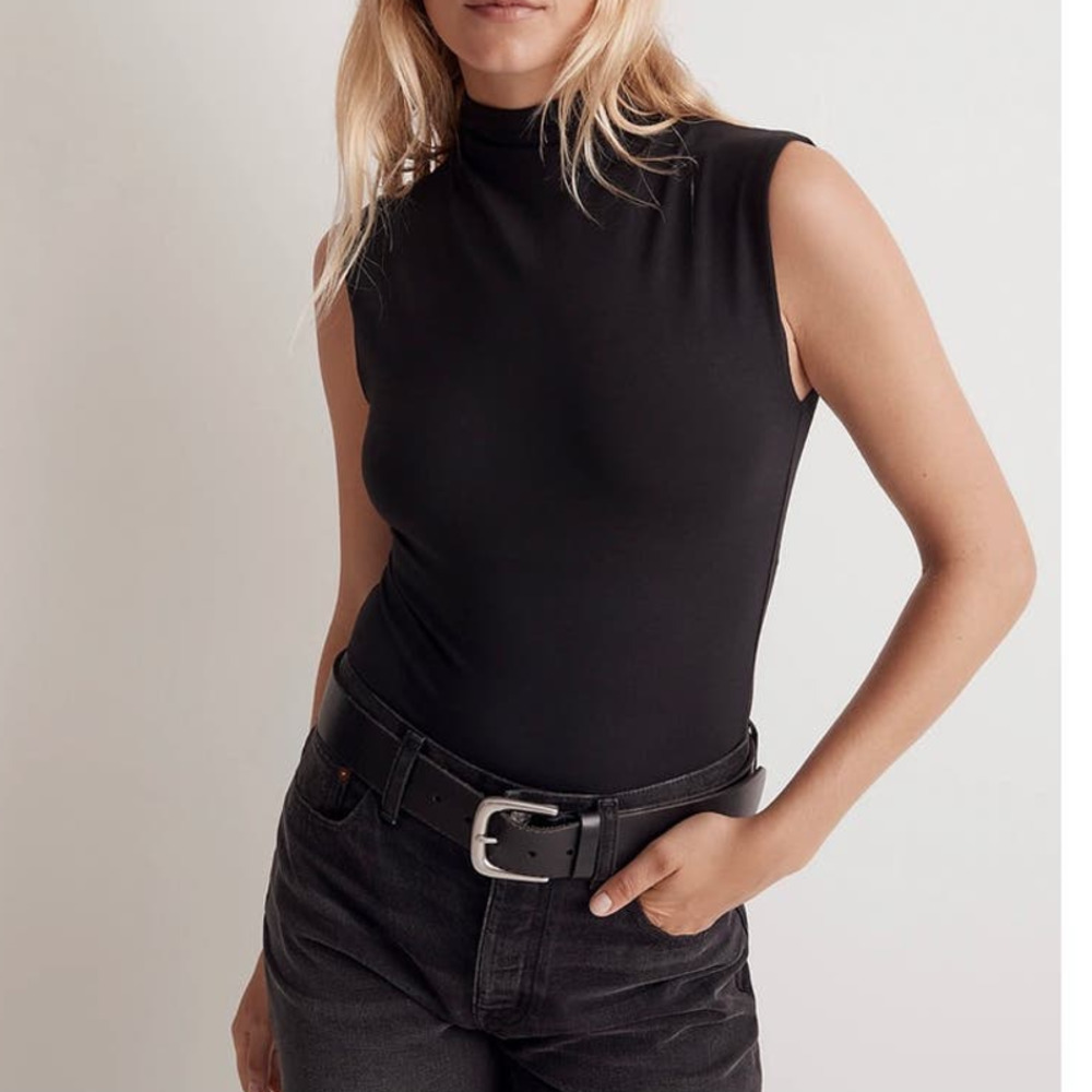 Madewell FunnelNeck Cropped‎ Muscle Tee Size L - Picture 2 of 5